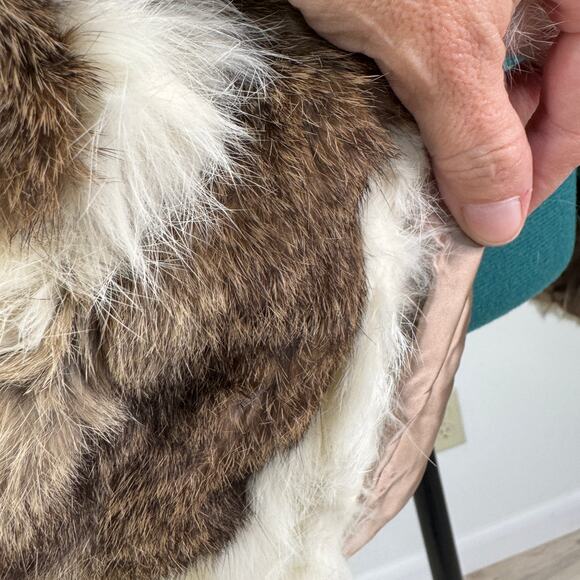 VINTAGE 60s/70s Striped Rabbit Fur Coat M/L - Totally Wearable! - Picture 10 of 15